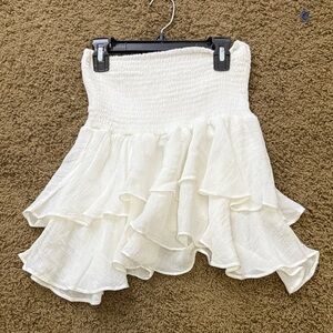 SHEIN  White Ruffle Skirt